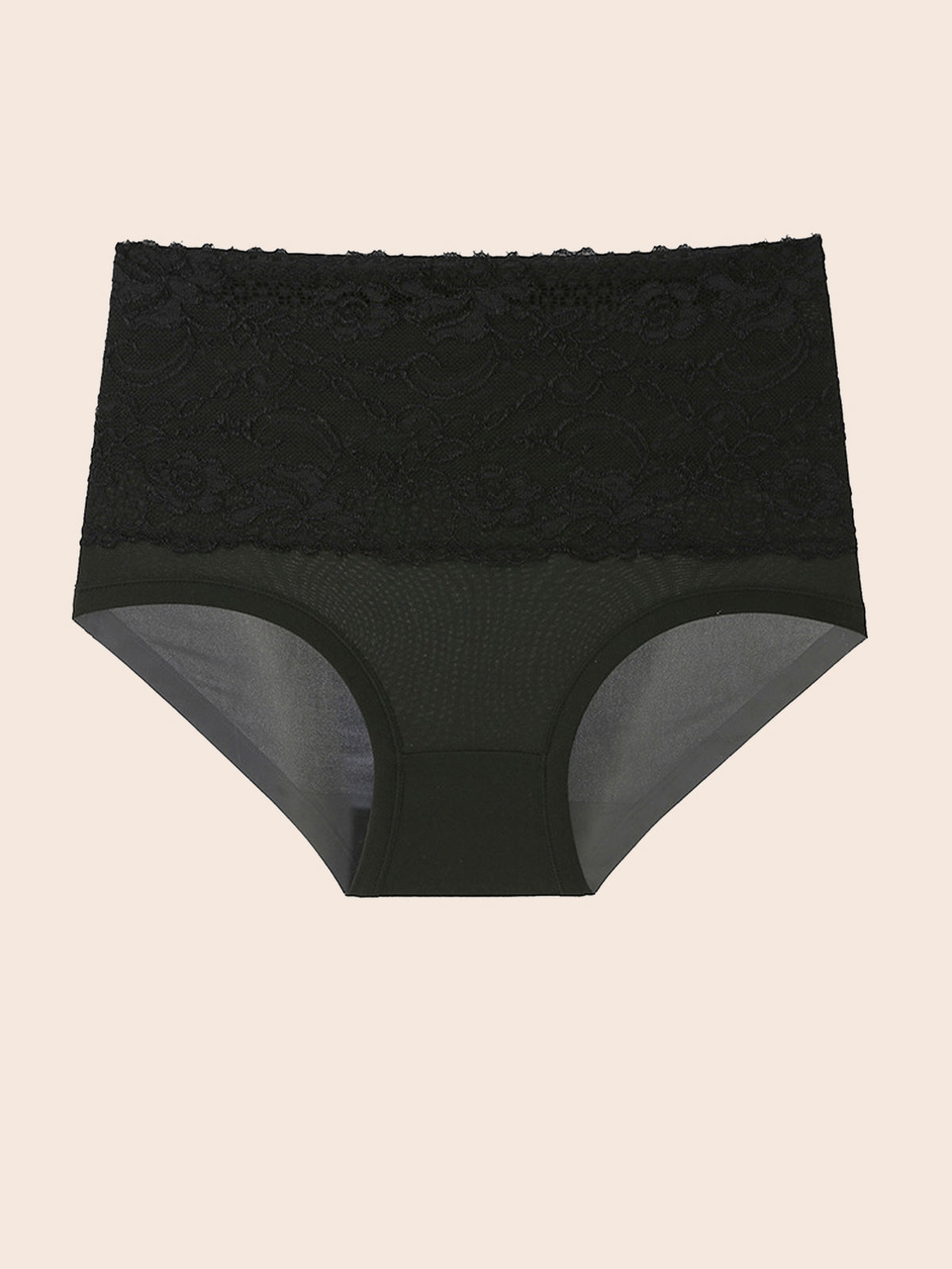 Panty de encaje de cintura alta con control de abdomen