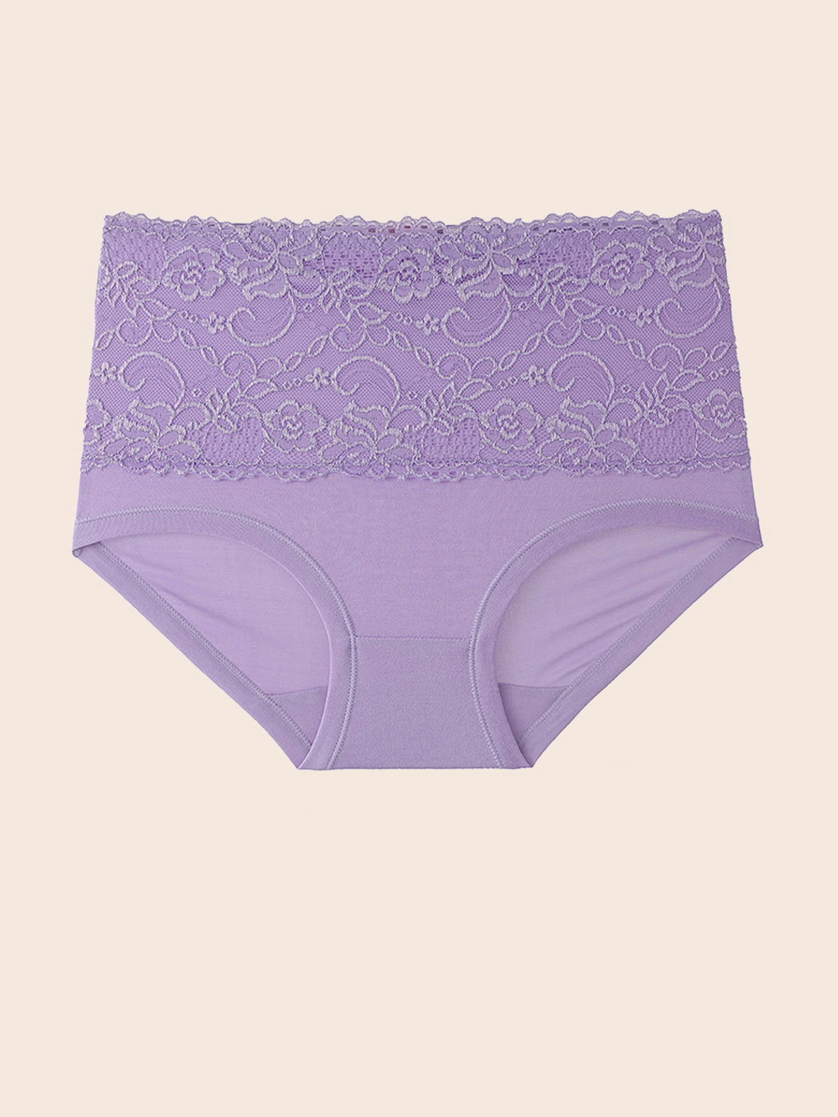 Panty de encaje de cintura alta con control de abdomen